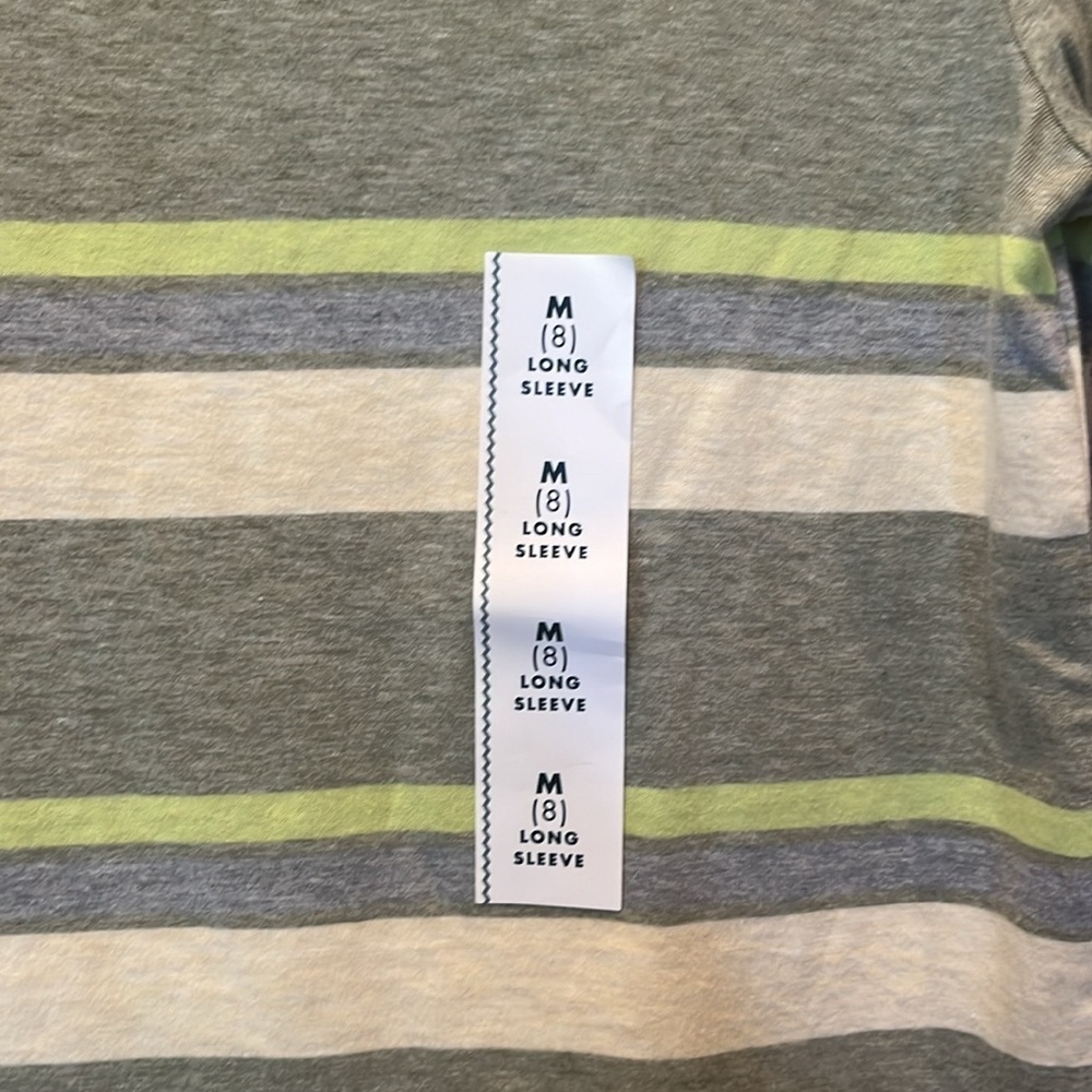 New Cat & Jack Kid’s Green Neutral Striped Long Sleeve T Shirt Size Medium NWT - Picture 5 of 7